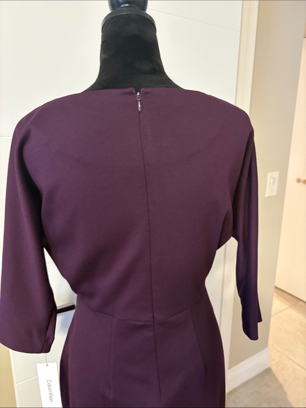 Calvin Klein Plum Boat-Neck Midi Dress - Picture 5 of 5